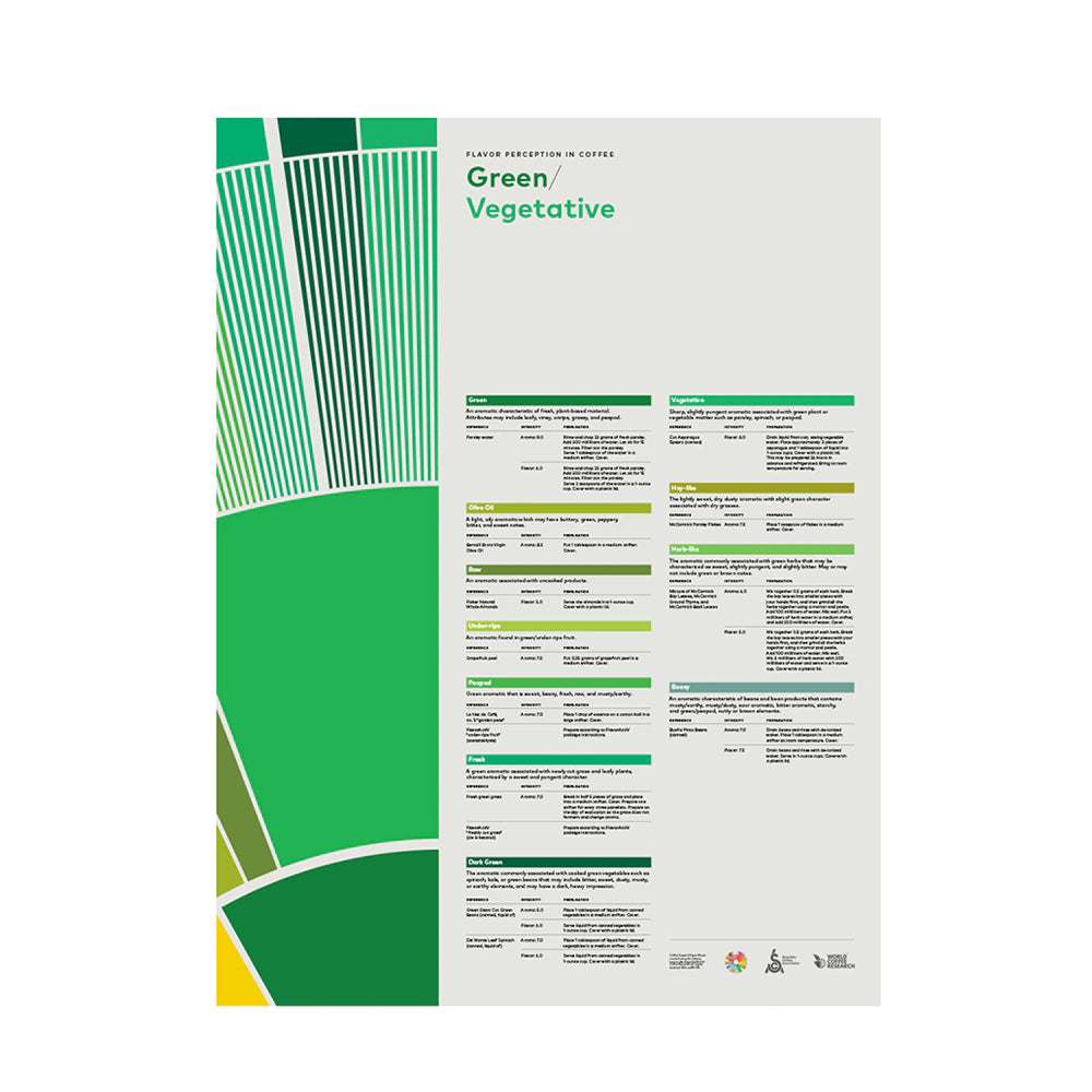 SCA Flavor Perception in Coffee - Green Veg Poster