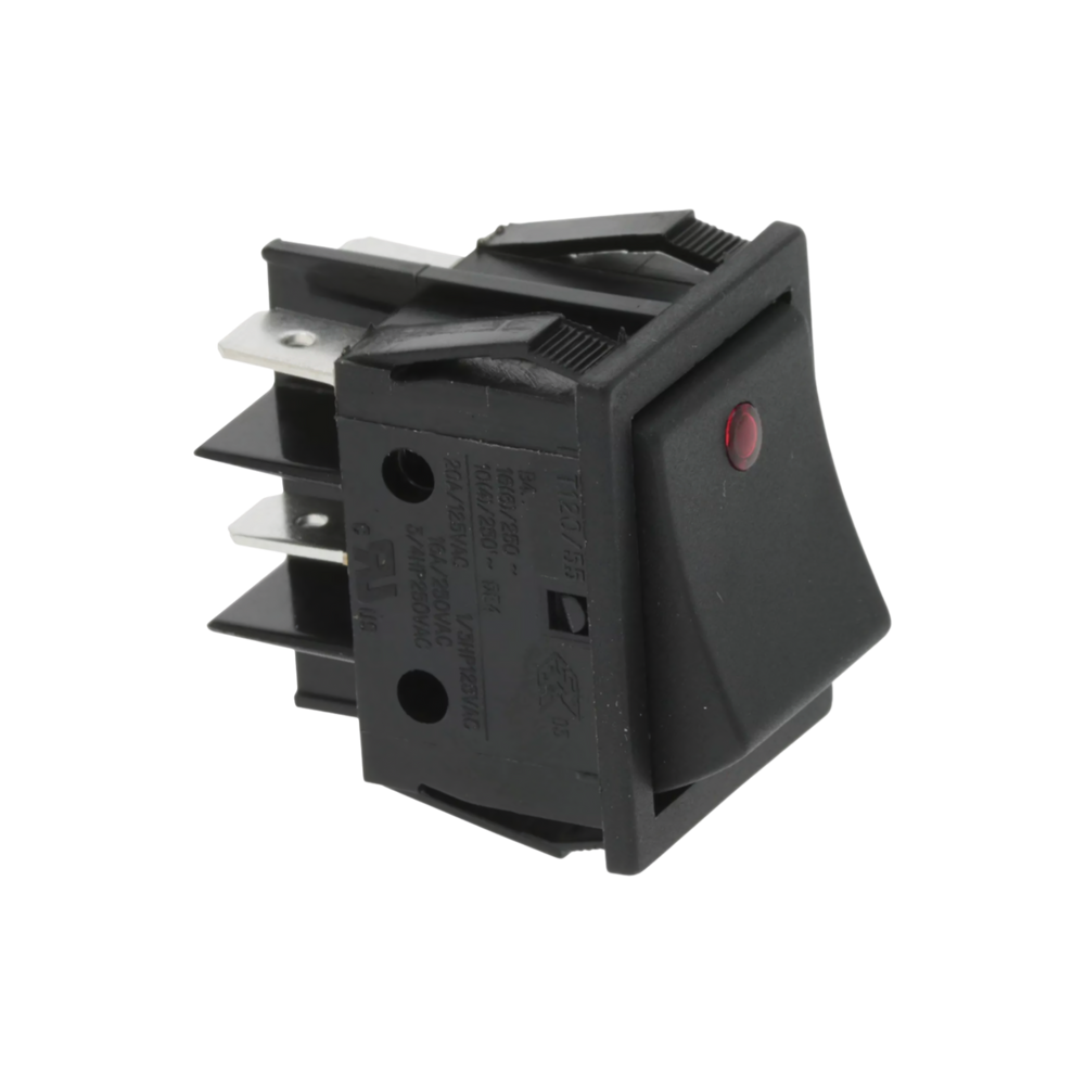 Astoria - Switch 2-Pole Black With Red Led
