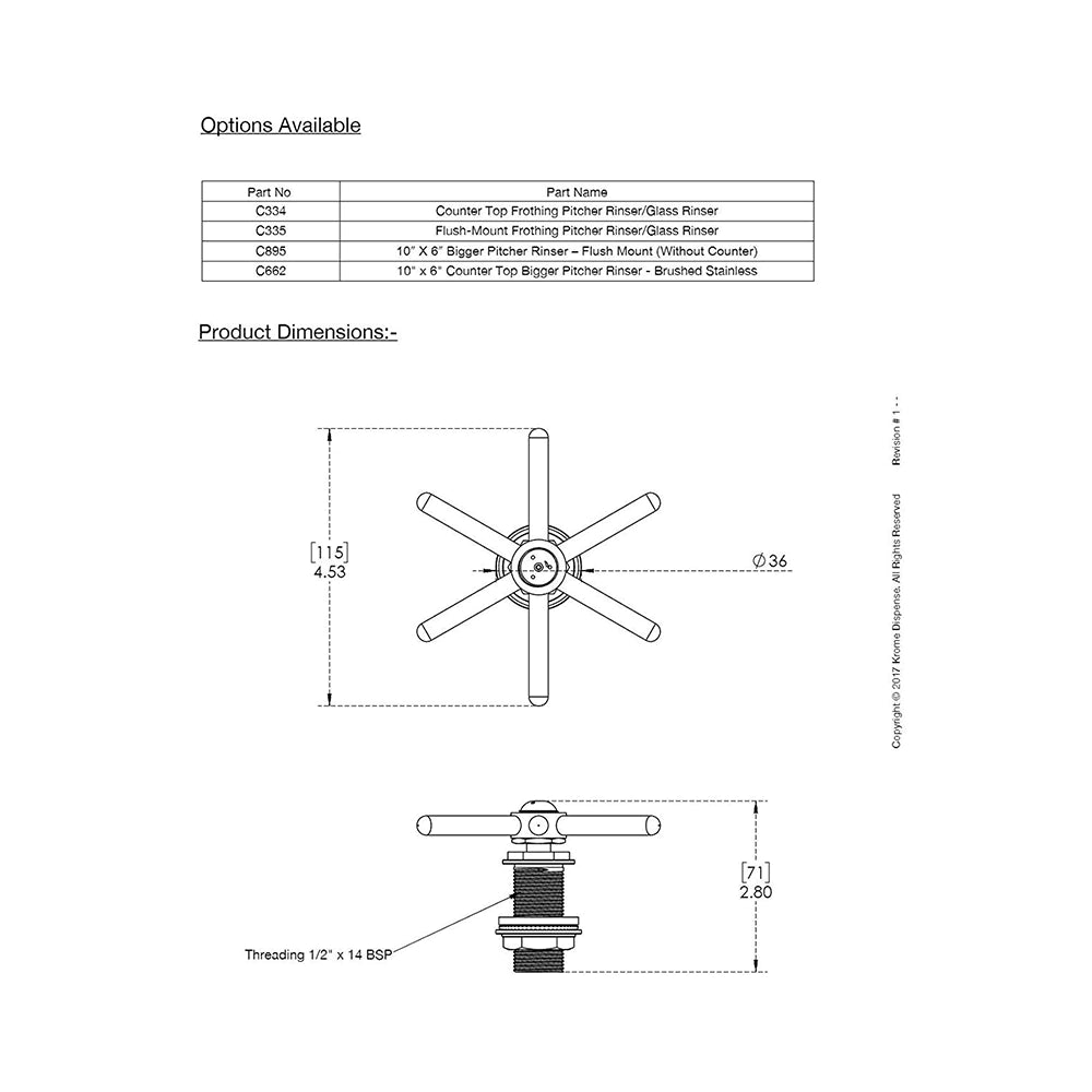 Krome - Pitcher Rinser Spray Assembly
