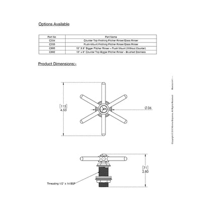 Krome - Pitcher Rinser Spray Assembly