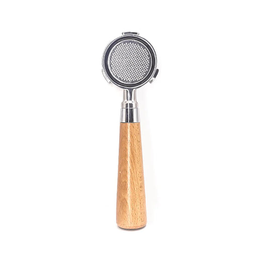 Precise 51mm Bottomless Wooden Handle Portafilter with Non-Pressurized Basket