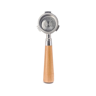Precise 51mm Bottomless Wooden Handle Portafilter with Non-Pressurized Basket