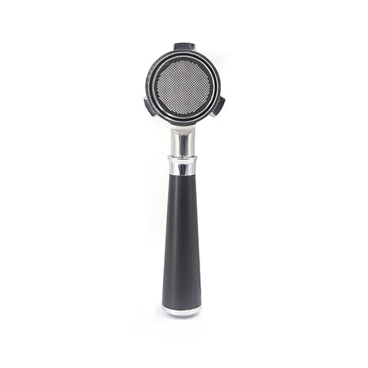 BG 53mm Bottomless Black Wooden Handle Portafilter - with Non-Pressurized Basket