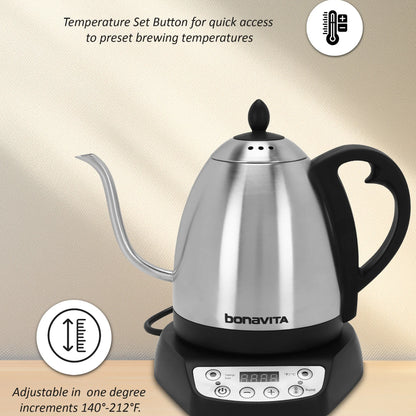 Bonavita 1L Gooseneck Kettle: Digital Variable Temperature