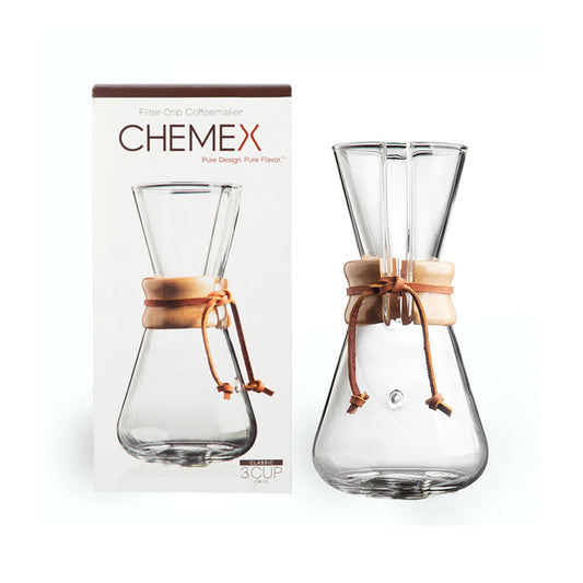 Chemex Classic Coffee Maker, 3 cup, 5 oz per Cup with Glass Design