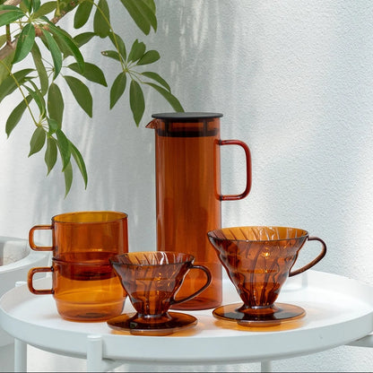 Hario V60-02 Plastic Coffee Dripper, Amber