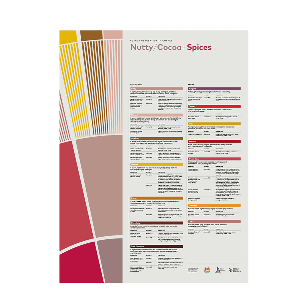 SCA Flavor Perception in Coffee - Nutty Cocoa Spices Poster