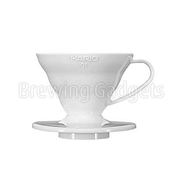 Hario V60-01 Plastic Coffee Dripper, White (PP)