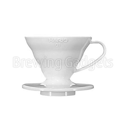 Hario V60-01 Plastic Coffee Dripper, White (PP)