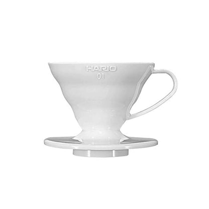 Hario V60-01 Plastic Coffee Dripper, White (PP)