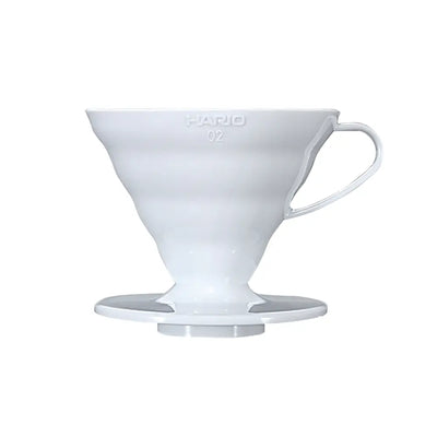 Hario V60-02 Plastic Coffee Dripper, White-standard