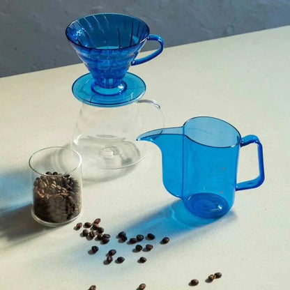 Hario V60-02 Plastic Coffee Dripper, Transparent Cobalt Blue