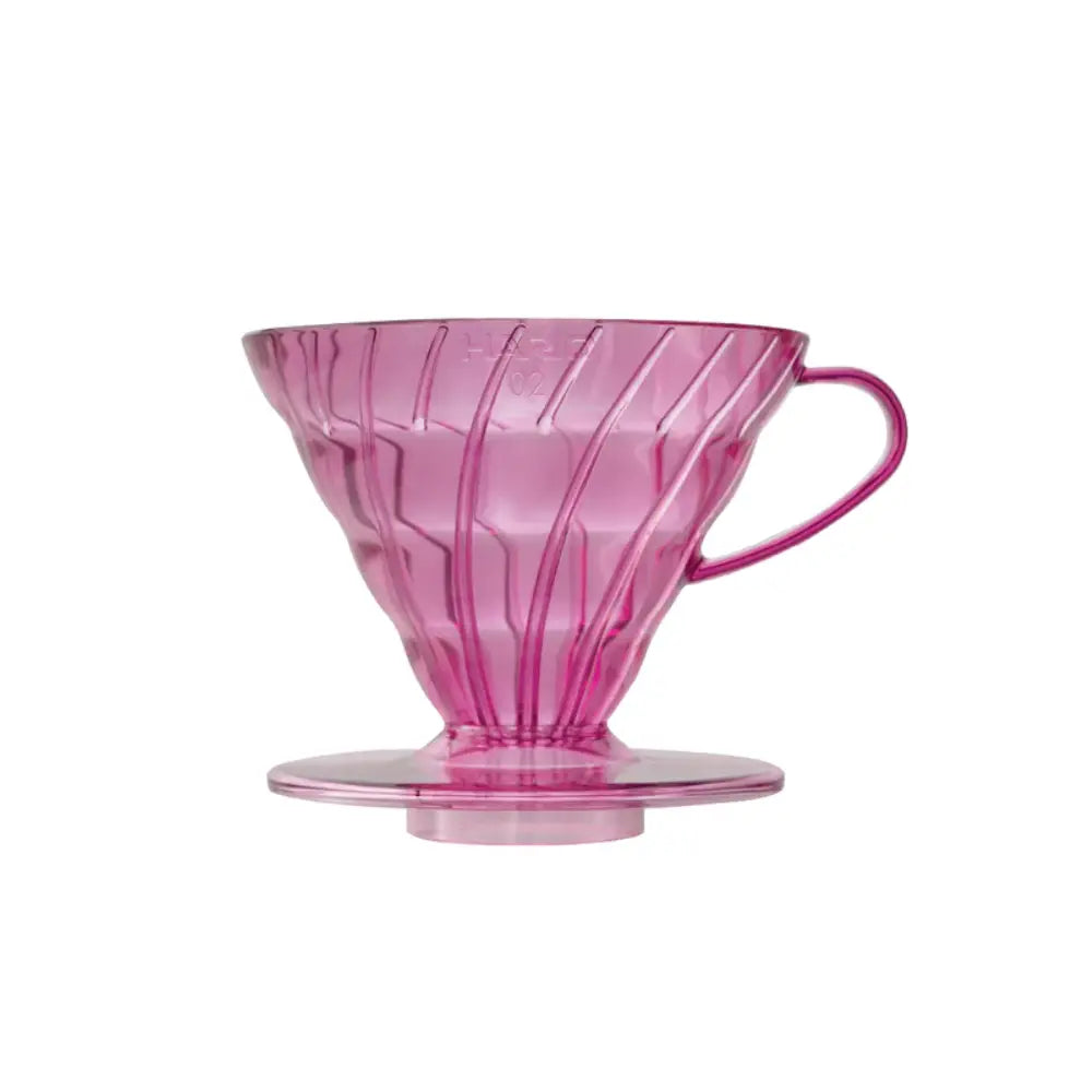 Hario V60-02 Plastic Coffee Dripper, Transparent Punch Pink