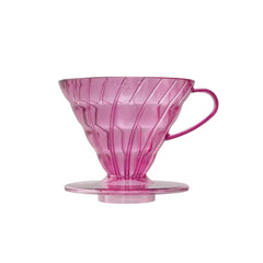 Hario V60-02 Plastic Coffee Dripper, Transparent Punch Pink