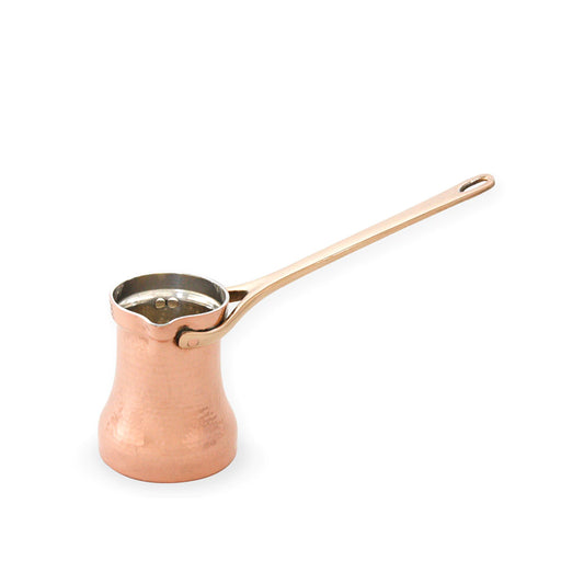 SOY C3G - Copper Turkish Coffee Pot, Silver Lining Inside