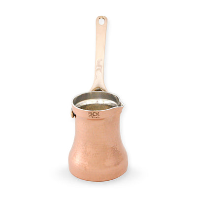 SOY C3G - Copper Turkish Coffee Pot, Silver Lining Inside