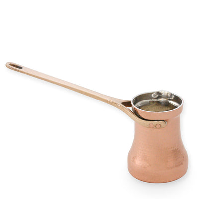 SOY C3G - Copper Turkish Coffee Pot, Silver Lining Inside