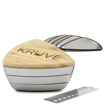 Kruve Sifter with 5 Sieves and Sieve Stand – Silver