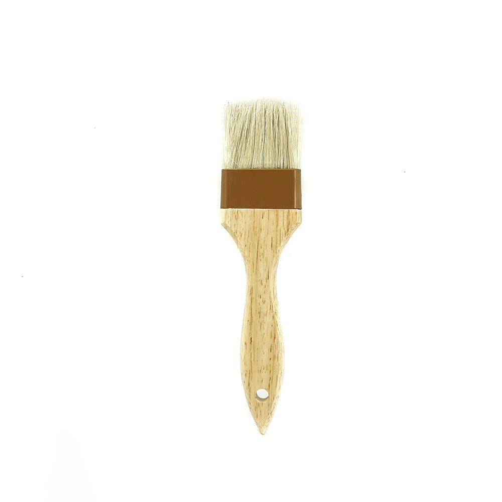 BG 2" Wide Flat Brush with Natural Bristles and Wooden Handle