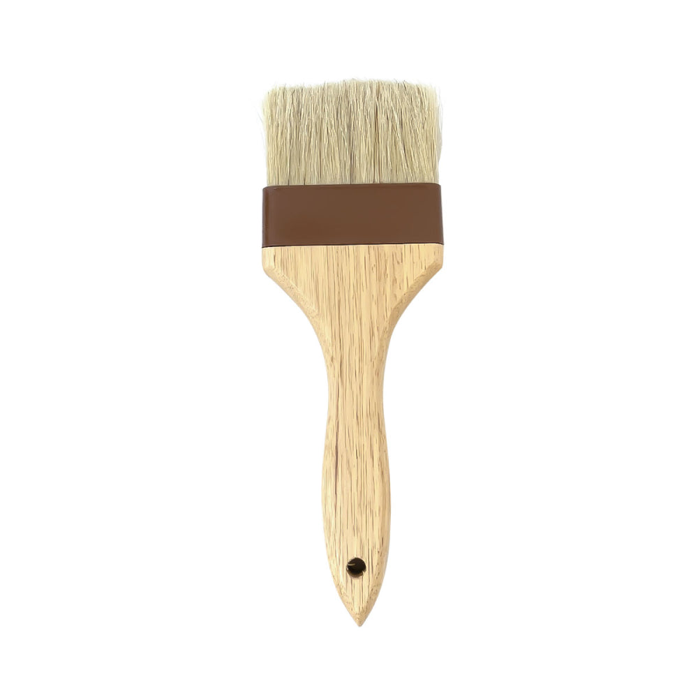 BG 3" Wide Flat Brush with Natural Bristles and Wooden Handle