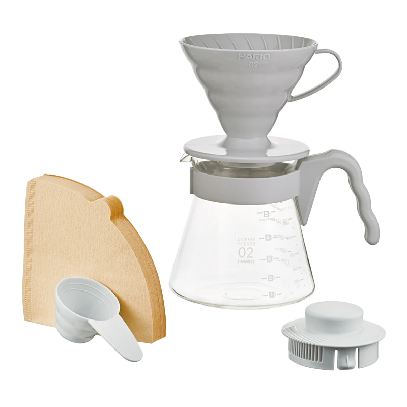 Hario V60-02 Coffee Server Set - Pale Grey