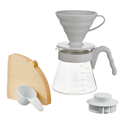 Hario V60-02 Coffee Server Set - Pale Grey