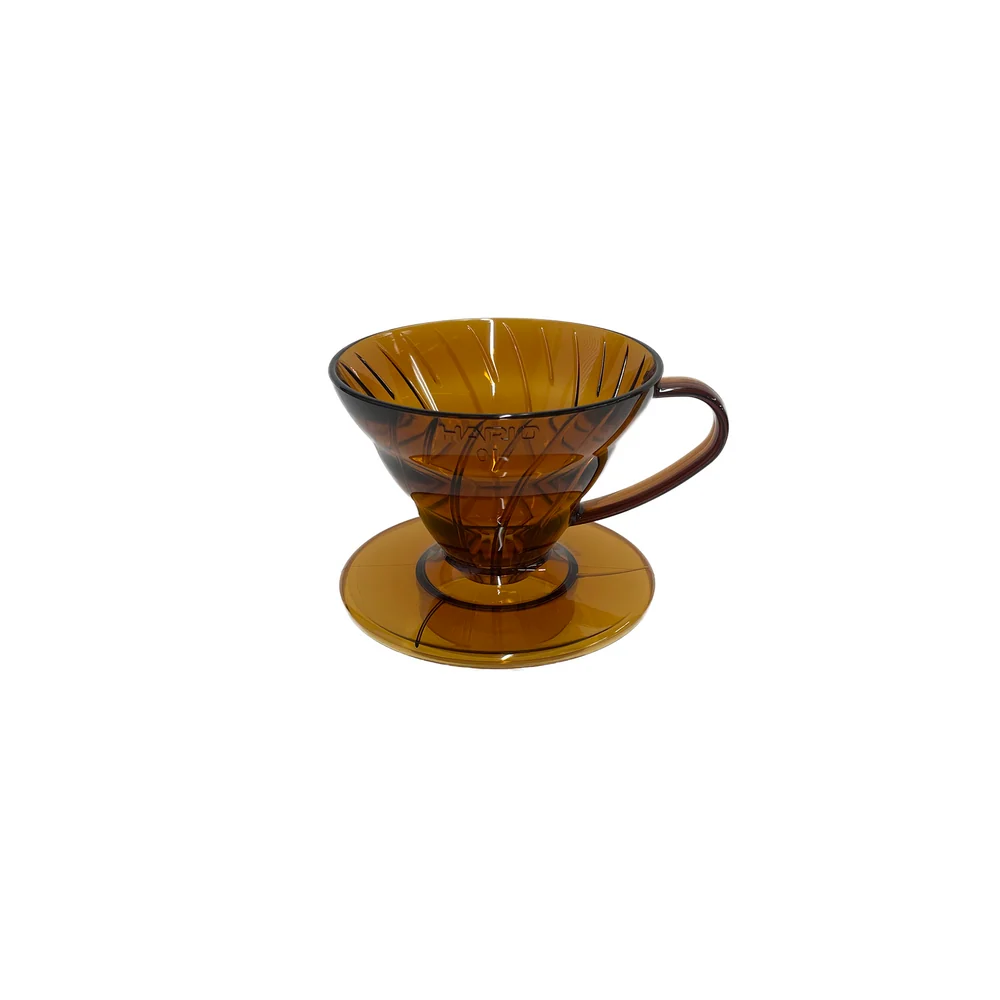 Hario V60-01 Plastic Coffee Dripper, Amber