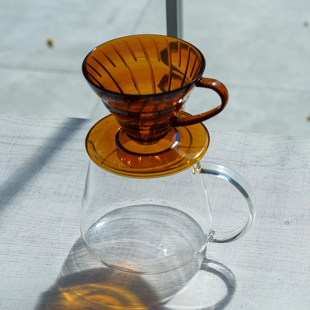 Hario V60-01 Plastic Coffee Dripper, Amber