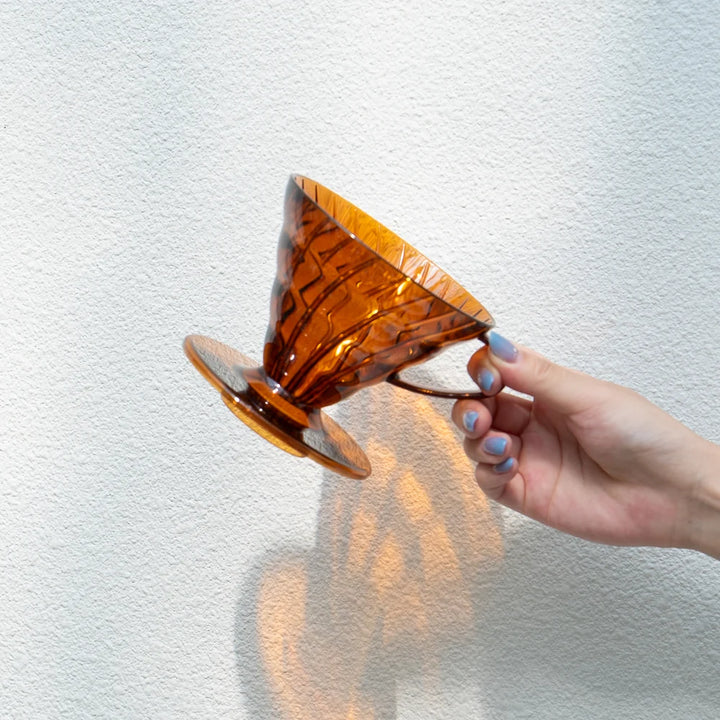 Hario V60-02 Plastic Coffee Dripper, Amber