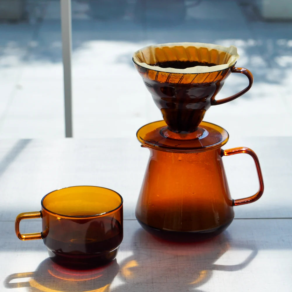Hario V60-02 Plastic Coffee Dripper, Amber