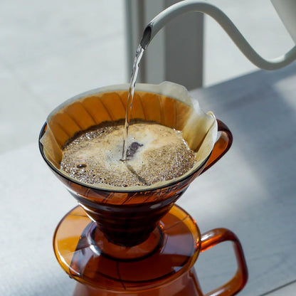 Hario V60-02 Plastic Coffee Dripper, Amber