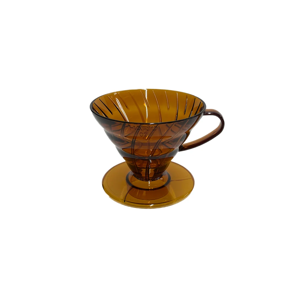 Hario V60-02 Plastic Coffee Dripper, Amber