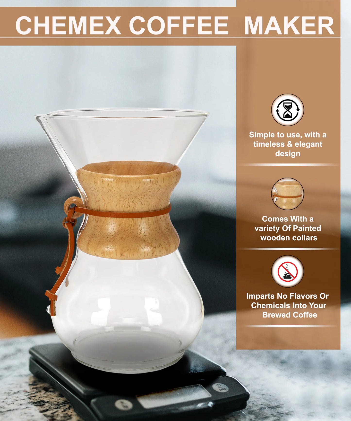 Chemex Classic Coffeemaker, 6 cup